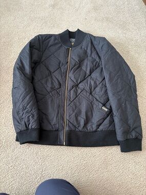 Eddie Bauer Black Quilted Bomber Jacket